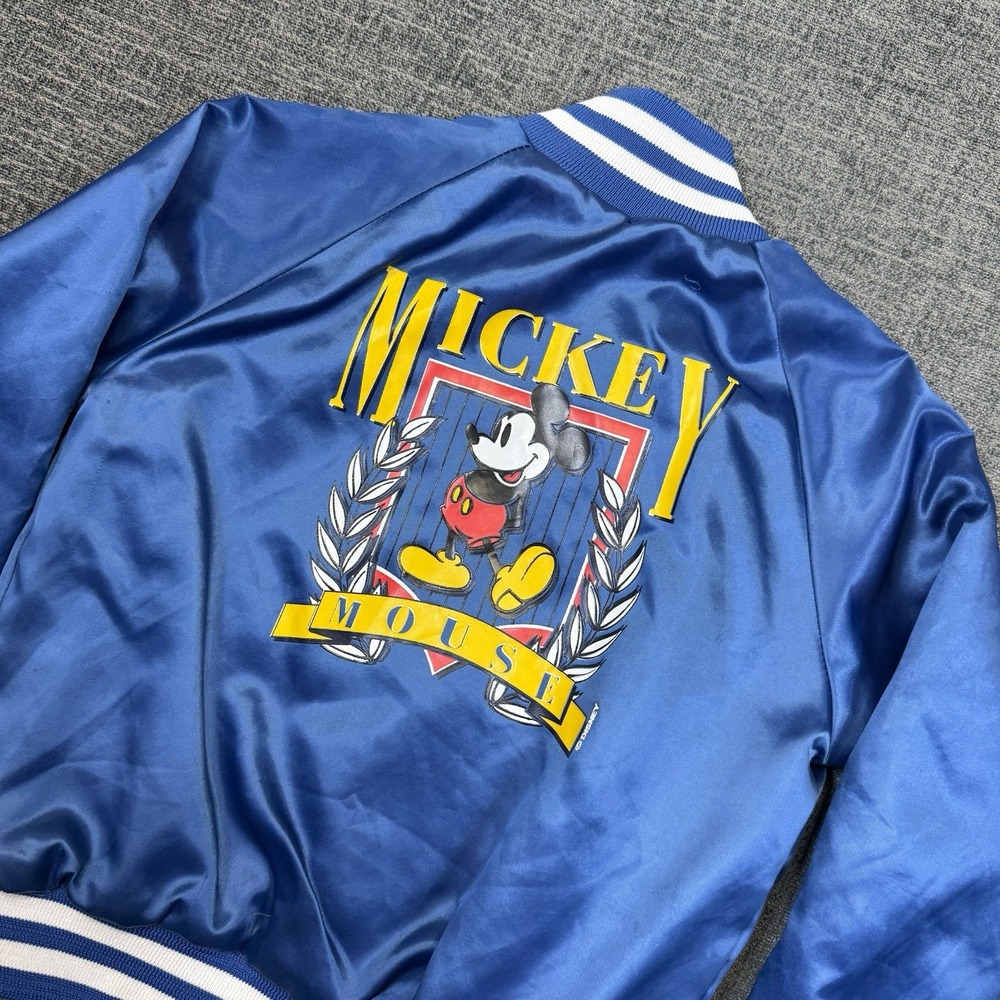 Vintage 80s 90's Chalk Line Mickey Mouse &‎ Minnie Toddler Satin Jacket Blue 6/7